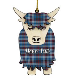 ScotsTee Shop Scottish Trillard Couple Tartan Highland Cow Ornament Acrylic