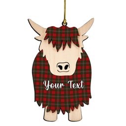 ScotsTee Shop Scottish Gregor Couple Tartan Highland Cow Ornament Acrylic