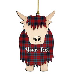 ScotsTee Shop Scottish Thompson 2 Couple Tartan Highland Cow Ornament Acrylic