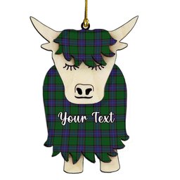 ScotsTee Shop Scottish Storrie Couple Tartan Highland Cow Ornament Acrylic