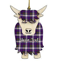 ScotsTee Shop Scottish MacDonald Dress Modern SC Couple Tartan Highland Cow Ornament Acrylic