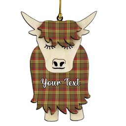 ScotsTee Shop Scottish McMillan Old Weathered Couple Tartan Highland Cow Ornament Acrylic