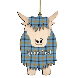 ScotsTee Shop Scottish Laing Ancient Couple Tartan Highland Cow Ornament Acrylic