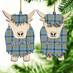 ScotsTee Shop Scottish Laing Ancient Couple Tartan Highland Cow Ornament Acrylic