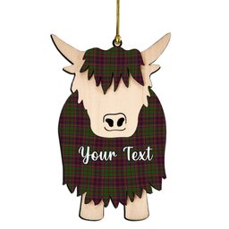 ScotsTee Shop Scottish MacIntyre and Glenorchy Couple Tartan Highland Cow Ornament Acrylic