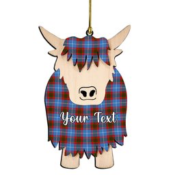 ScotsTee Shop Scottish Trotter Couple Tartan Highland Cow Ornament Acrylic
