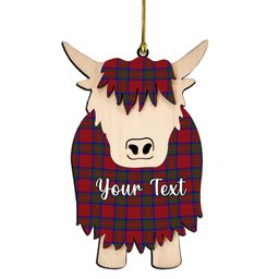 ScotsTee Shop Scottish MacGillivray Couple Tartan Highland Cow Ornament Acrylic
