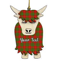 ScotsTee Shop Scottish Burnett Ancient Couple Tartan Highland Cow Ornament Acrylic