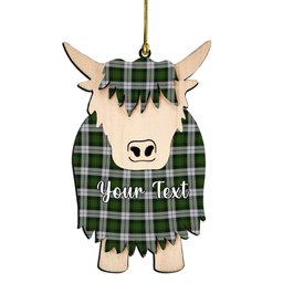 ScotsTee Shop Scottish Gunn Mrs Jane of Kirkhill House Wick Couple Tartan Highland Cow Ornament Acrylic
