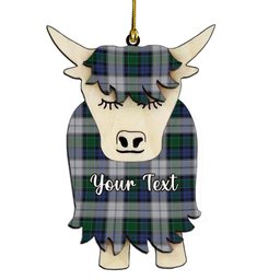 ScotsTee Shop Scottish Graham Dress Couple Tartan Highland Cow Ornament Acrylic