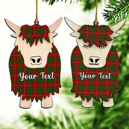 ScotsTee Shop Scottish McPhee Couple Tartan Highland Cow Ornament Acrylic