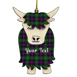 ScotsTee Shop Scottish Martin Hunting Couple Tartan Highland Cow Ornament Acrylic