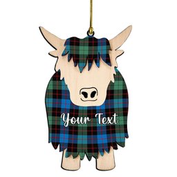 ScotsTee Shop Scottish Guthrie Ancient Couple Tartan Highland Cow Ornament Acrylic