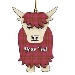 ScotsTee Shop Scottish McLeod Red Ancient Couple Tartan Highland Cow Ornament Acrylic