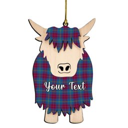 ScotsTee Shop Scottish Yarns to Yearn For Couple Tartan Highland Cow Ornament Acrylic