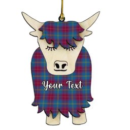 ScotsTee Shop Scottish Yarns to Yearn For Couple Tartan Highland Cow Ornament Acrylic