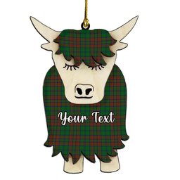 ScotsTee Shop Scottish Matheson Hunting Highland Couple Tartan Highland Cow Ornament Acrylic