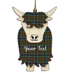 ScotsTee Shop Scottish McTavish Hunting Couple Tartan Highland Cow Ornament Acrylic