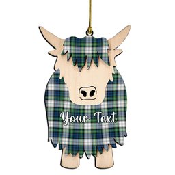 ScotsTee Shop Scottish Gordon Dress Ancient Couple Tartan Highland Cow Ornament Acrylic