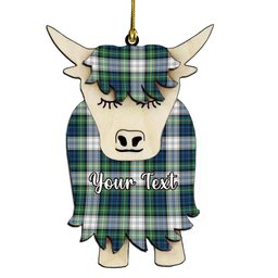 ScotsTee Shop Scottish Gordon Dress Ancient Couple Tartan Highland Cow Ornament Acrylic