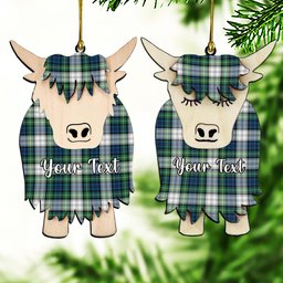 ScotsTee Shop Scottish Gordon Dress Ancient Couple Tartan Highland Cow Ornament Acrylic