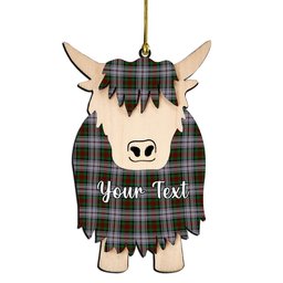 ScotsTee Shop Scottish McDuff Dress Couple Tartan Highland Cow Ornament Acrylic