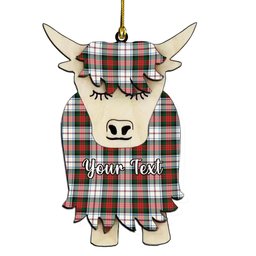 ScotsTee Shop Scottish MacDuff Dress Modern SC Couple Tartan Highland Cow Ornament Acrylic