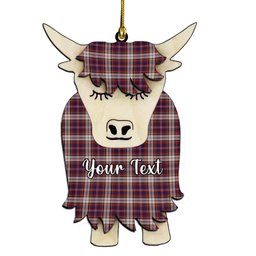 ScotsTee Shop Scottish McFarlane Dress Couple Tartan Highland Cow Ornament Acrylic