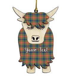 ScotsTee Shop Scottish Wilson Ancient Couple Tartan Highland Cow Ornament Acrylic