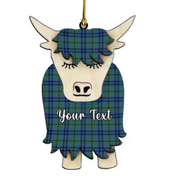 ScotsTee Shop Scottish Keith Couple Tartan Highland Cow Ornament Acrylic