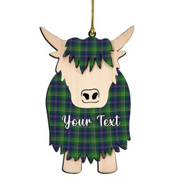 ScotsTee Shop Scottish MacOrrell Couple Tartan Highland Cow Ornament Acrylic