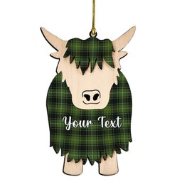 ScotsTee Shop Scottish MacIver Hunting Couple Tartan Highland Cow Ornament Acrylic