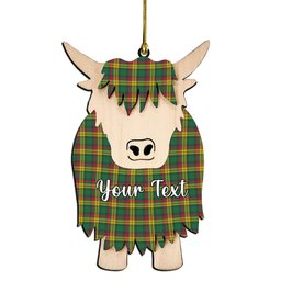 ScotsTee Shop Scottish MacMillan Old Ancient Couple Tartan Highland Cow Ornament Acrylic