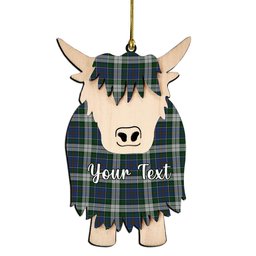 ScotsTee Shop Scottish MacInnes Dress Couple Tartan Highland Cow Ornament Acrylic