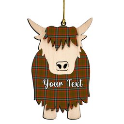 ScotsTee Shop Scottish Seton Hunting Modern Couple Tartan Highland Cow Ornament Acrylic