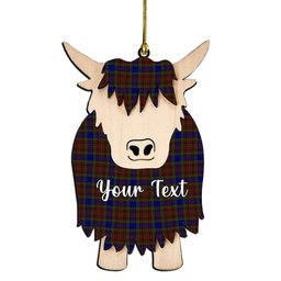 ScotsTee Shop Scottish Highfield Couple Tartan Highland Cow Ornament Acrylic