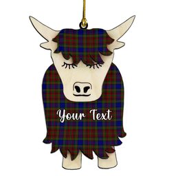 ScotsTee Shop Scottish Highfield Couple Tartan Highland Cow Ornament Acrylic