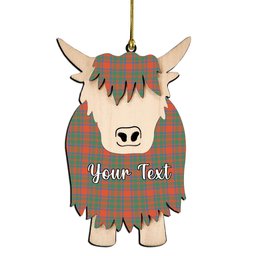 ScotsTee Shop Scottish MacKintosh Ancient Couple Tartan Highland Cow Ornament Acrylic