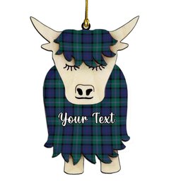 ScotsTee Shop Scottish Thompson Modern Couple Tartan Highland Cow Ornament Acrylic