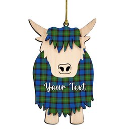 ScotsTee Shop Scottish Sinclair-Brown Ancient Couple Tartan Highland Cow Ornament Acrylic