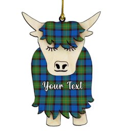 ScotsTee Shop Scottish Sinclair-Brown Ancient Couple Tartan Highland Cow Ornament Acrylic