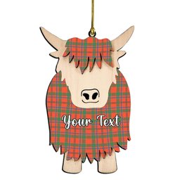 ScotsTee Shop Scottish Monroe Ancient Couple Tartan Highland Cow Ornament Acrylic