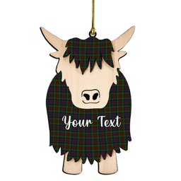 ScotsTee Shop Scottish MacDuff Hunting Couple Tartan Highland Cow Ornament Acrylic