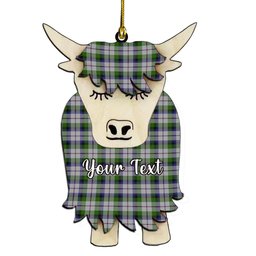 ScotsTee Shop Scottish MacNaughton Dress Couple Tartan Highland Cow Ornament Acrylic