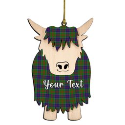 ScotsTee Shop Scottish Stewart of Appin Hunting Modern Couple Tartan Highland Cow Ornament Acrylic