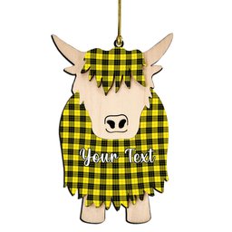 ScotsTee Shop Scottish MacLeod of Lewis Modern Couple Tartan Highland Cow Ornament Acrylic