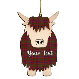 ScotsTee Shop Scottish MacRae The Prince_s Own Couple Tartan Highland Cow Ornament Acrylic