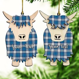 ScotsTee Shop Scottish Strathclyde District Couple Tartan Highland Cow Ornament Acrylic