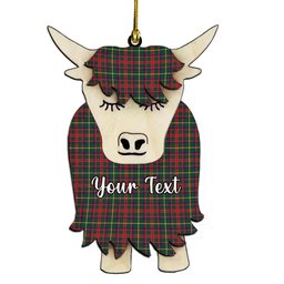 ScotsTee Shop Scottish MacIntosh Hunting Modern Couple Tartan Highland Cow Ornament Acrylic