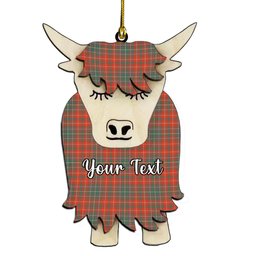 ScotsTee Shop Scottish MacDougall Ancient Couple Tartan Highland Cow Ornament Acrylic